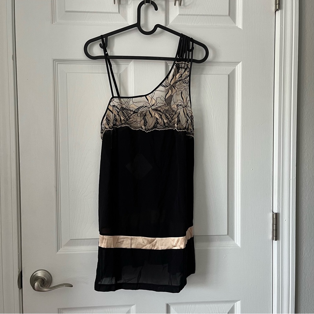 NWT LA PERLA X ZANOTTI Raw Silk Slip Lace Cami Chemise size 3 USA Medium Rare